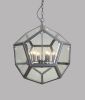 Clear Unique Statement Six Light Metal Chandelier With Clear Shades