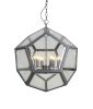 Clear Unique Statement Six Light Metal Chandelier With Clear Shades