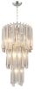 Silver Unique Statement Seven Light Metal and Crystal Glass Chandelier With Clear Shades