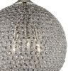 Silver Unique Statement Three Light Metal and Crystal Glass Chandelier With Clear Shades