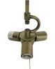 Antiqued Brass Bulb Three Light Metal Chandelier