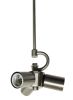 Nickel Bulb Three Light Metal Chandelier