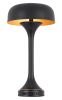 22" Black Metal Two Light Novelty USB Table Lamp With Black Dome Shade