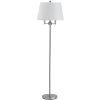 62" Nickel Four Light Traditional Shaped Floor Lamp With White Square Shade
