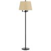 62" Bronze Four Light Floor Lamp With Beige Fabric Square Shade
