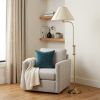 68" Bronze Adjustable Traditional Shaped Floor Lamp With Beige Empire Shade