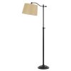 63" Bronze Metal Adjustable Floor Lamp With Tan Paper Square Shade