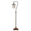 60" Rusted Traditional Shaped Floor Lamp With Rust Transparent Glass Drum Shade