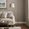 68" Rusted Adjustable Traditional Shaped Floor Lamp With Rust Drum Shade