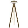 55" Brass Tripod Floor Lamp With Antiqued Brass Dome Shade