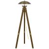 55" Brass Tripod Floor Lamp With Antiqued Brass Dome Shade