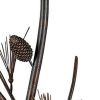 60" Rust Metal Floor Lamp With Brown Fabric Empire Shade