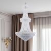 Clear And Silver Empire Multi Light Crystal and Metal Dimmable Chandelier