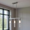 Silver And Clear Three Light Metal Dimmable Smart Enabled Chandelier With Clear Shades