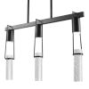 Black And Clear Three Light Metal Dimmable Smart Enabled Chandelier With Clear Shades