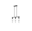 Black And Clear Three Light Metal Dimmable Smart Enabled Chandelier With Clear Shades