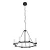 Black And Clear Candle Style Eight Light Metal Dimmable Smart Enabled Chandelier With Clear Shades