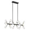 Black Gold And Clear Sputnik Multi Light Transparent Metal Edison Bulb Dimmable Smart Enabled Chandelier With Clear Shades