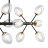 Black Gold And Clear Sputnik Multi Light Transparent Metal Edison Bulb Dimmable Smart Enabled Chandelier With Clear Shades
