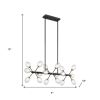 Black Gold And Clear Sputnik Multi Light Transparent Metal Edison Bulb Dimmable Smart Enabled Chandelier With Clear Shades
