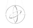 Silver Four Light Metal LED Dimmable Chandelier