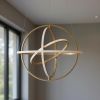 Gold Four Light Metal LED Dimmable Smart Enabled Chandelier