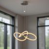 Silver Metal LED Dimmable Smart Enabled Chandelier
