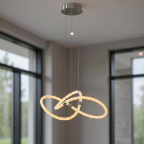 Silver Metal LED Dimmable Smart Enabled Chandelier