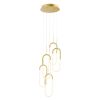 Gold Five Light Metal LED Dimmable Smart Enabled Chandelier