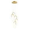 Gold Five Light Metal LED Dimmable Smart Enabled Chandelier