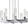 Silver Candle Style Eight Light Metal Dimmable Chandelier With Clear Shades
