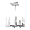 Silver Candle Style Eight Light Metal Dimmable Chandelier With Clear Shades