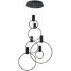 Black Geometric Six Light Metal LED Dimmable Chandelier