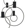 Black Geometric Six Light Metal LED Dimmable Chandelier