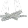 Silver And Clear Three Light Crystal LED Dimmable Chandelier
