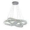 Silver And Clear Three Light Crystal LED Dimmable Chandelier
