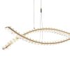 Gold And Clear Two Light Crystal LED Chandelier