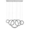 Silver And Clear Geometric Five Light Crystal LED Dimmable Chandelier
