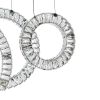 Silver And Clear Geometric Five Light Crystal LED Dimmable Chandelier