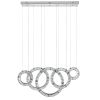 Silver And Clear Geometric Five Light Crystal LED Dimmable Chandelier