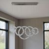 Silver And Clear Geometric Five Light Crystal LED Dimmable Chandelier