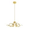 Gold Six Light Metal LED Dimmable Chandelier