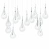 Silver And Clear Bulb Multi Light Transparent Metal Dimmable Chandelier With Clear Shades