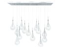Silver And Clear Bulb Multi Light Transparent Metal Dimmable Chandelier With Clear Shades