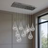 Silver And Clear Bulb Multi Light Transparent Metal Dimmable Smart Enabled Chandelier With Clear Shades