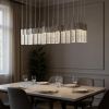 Silver Cluster Multi Light Metal LED Dimmable Chandelier With Clear Shades