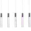 Silver And Clear Five Light Metal Dimmable Chandelier With Clear Shades