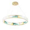 Gold Clear And Blue Geometric Crystal LED Chandelier