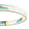 Gold Clear And Blue Geometric Crystal LED Chandelier