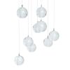 Silver And Clear Nine Light Transparent Metal Chandelier With Clear Shades